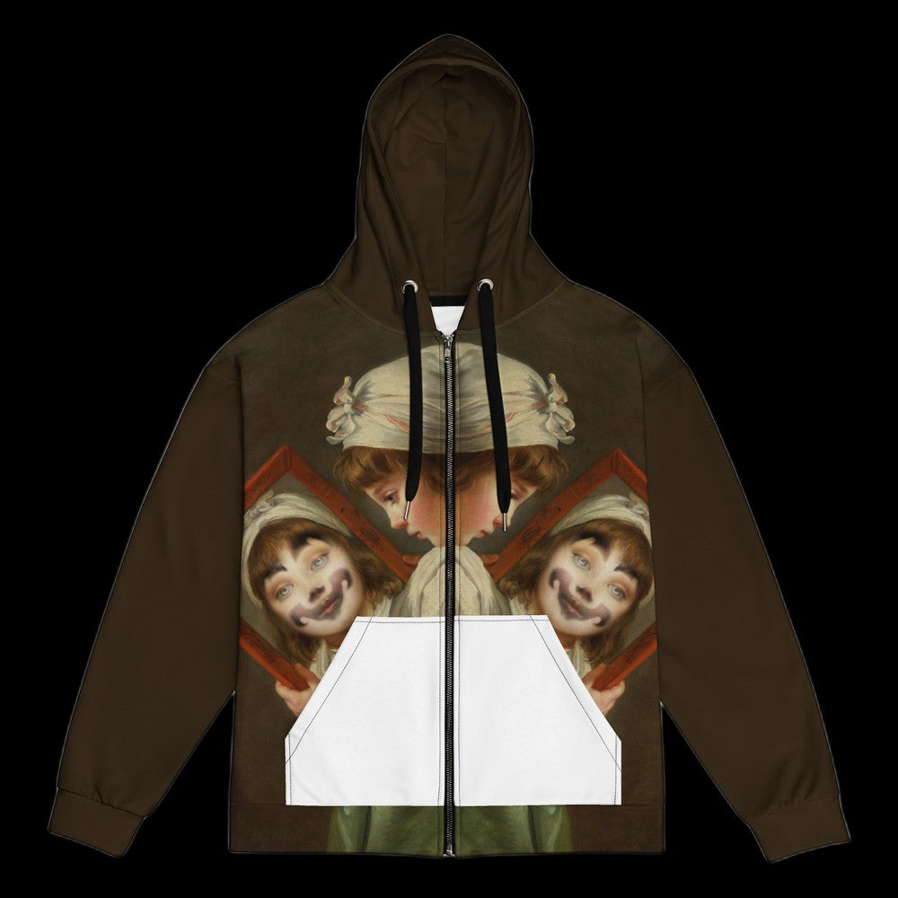 PVBLIC DOMAIN — CLOWN GIRL — All-Over Print Recycled Unisex Zip Hoodie