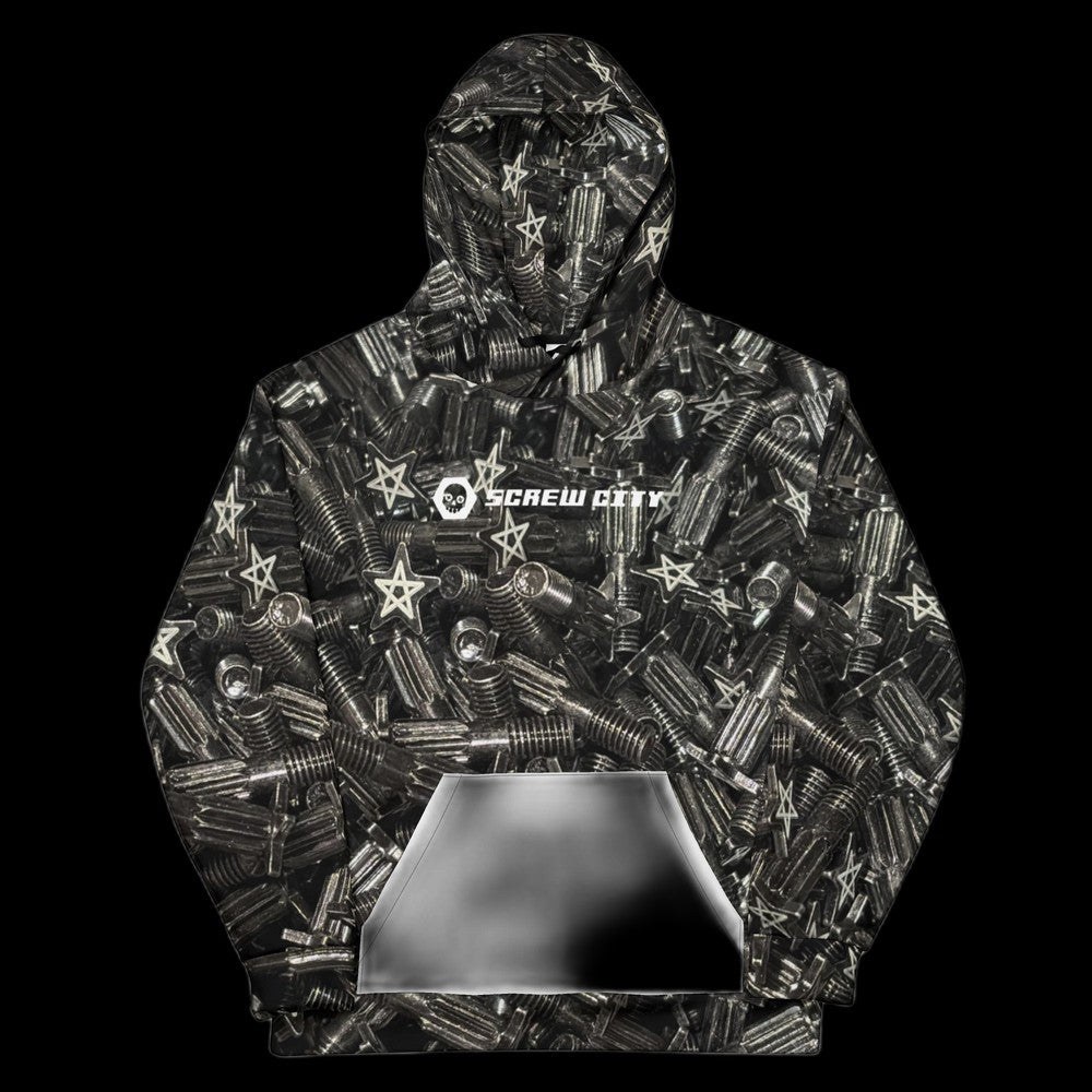 SCREW CITY — BLACKSTAR — All-Over Hoodie (pullover)
