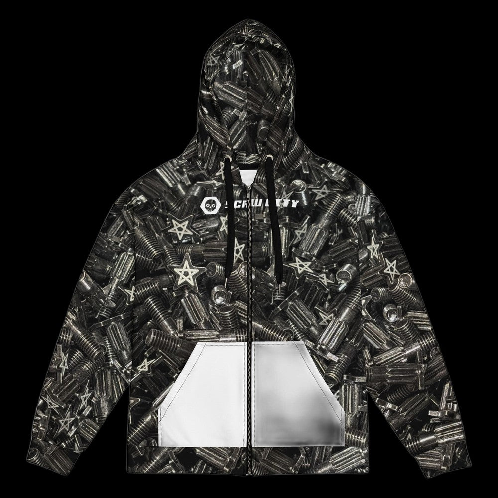 SCREW CITY — BLACKSTAR — All-Over Print Recycled Unisex Zip Hoodie