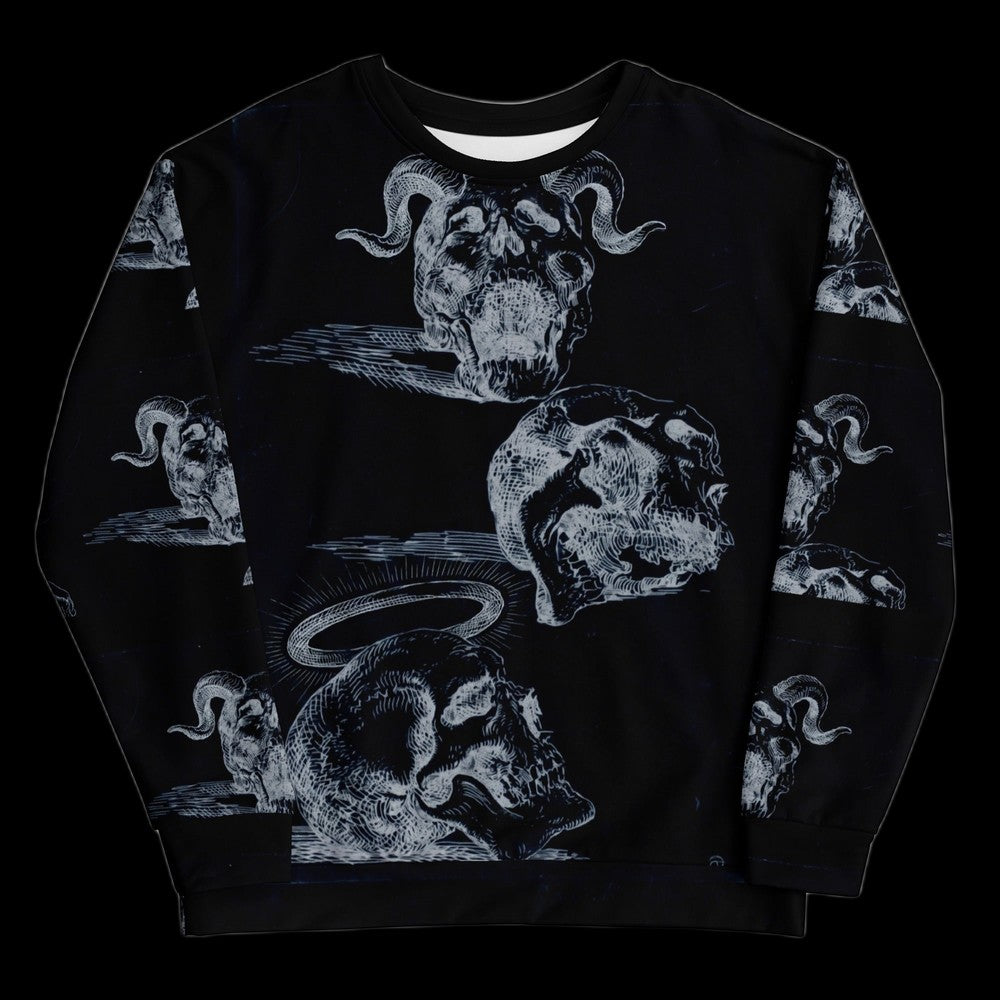 PVBLIC DOMAIN — THREE SKULLS — All-Over Crewneck Sweatshirt