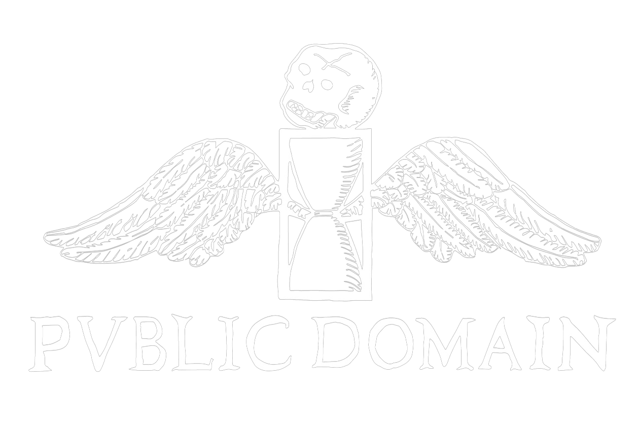 PVBLIC DOMAIN — winged hourglass crowned with a skull